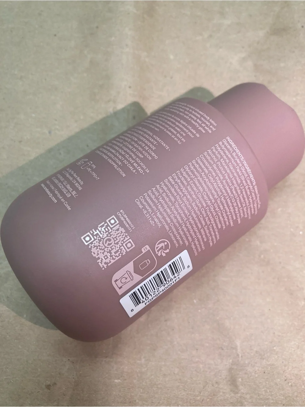 rare beauty find comfort hydrating body lotion